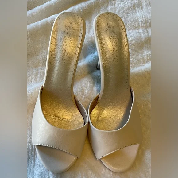 Nude ZUQIN Women Peep Toe Stiletto High Heels Size 8 Worn Once - Picture 4 of 4